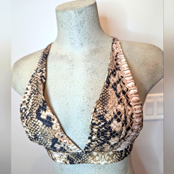 NWT Snake print bikini by Zaful, mm Woman's sz Small. Halter top & bottom - Picture 3 of 8